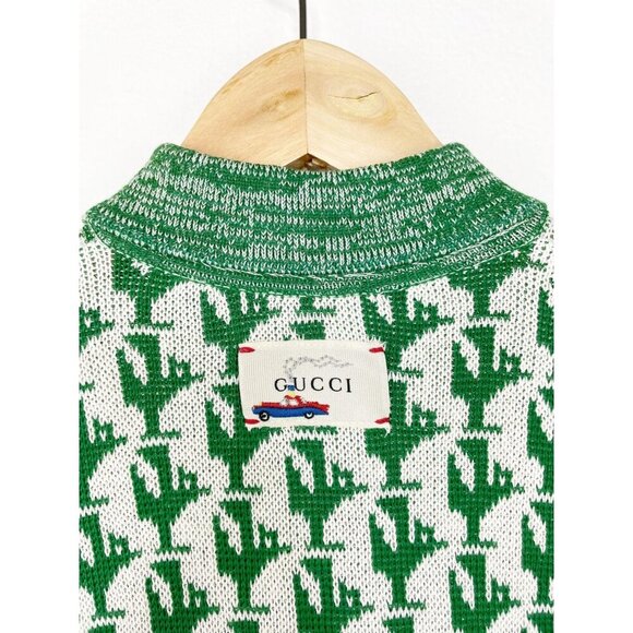 NWT Gucci Kids Half Zip Pullover Sweater In Green&White Size 6 - Picture 6 of 10